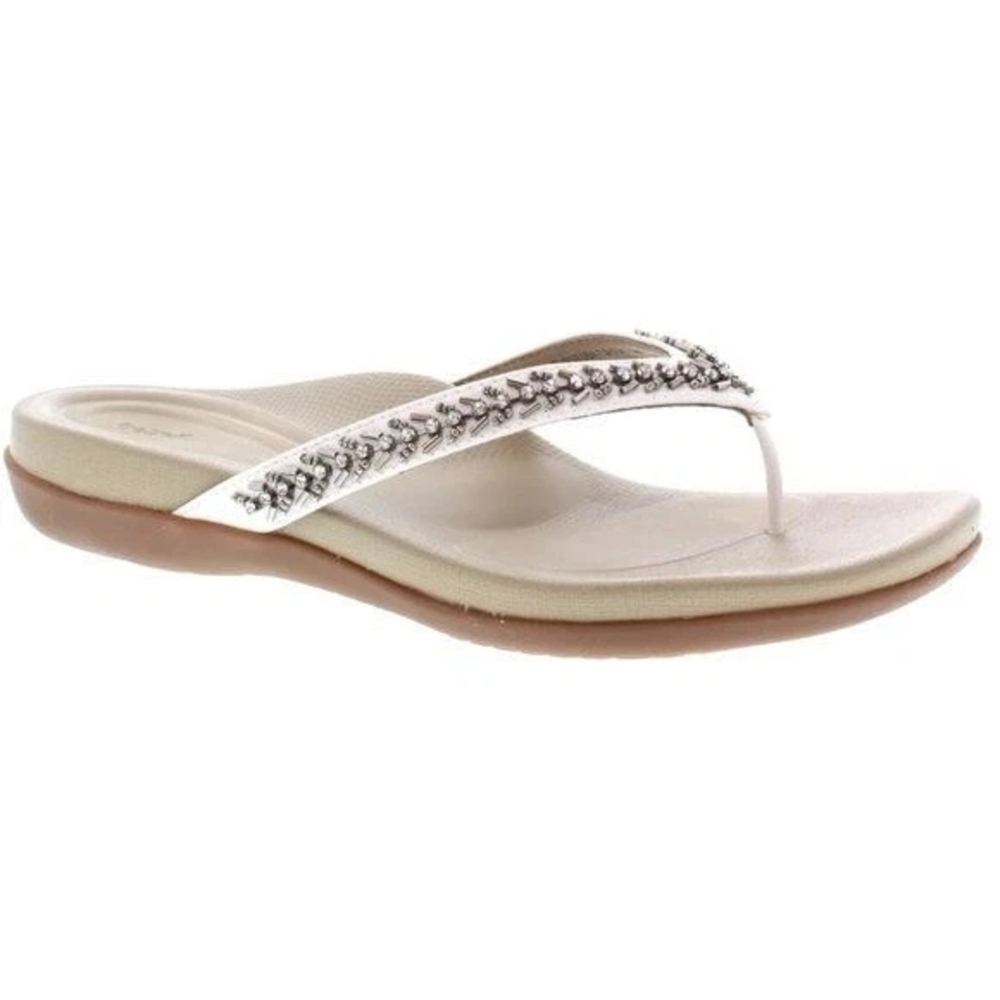 Aetrex Beige Sandals Slip-On Comfort Canvas